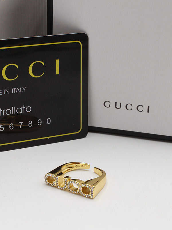 خاتم قوتشي لوقو كريستال خواتم gucci