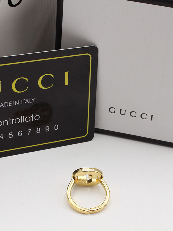 خاتم قوتشي زركون لوقو ذهبي خواتم gucci