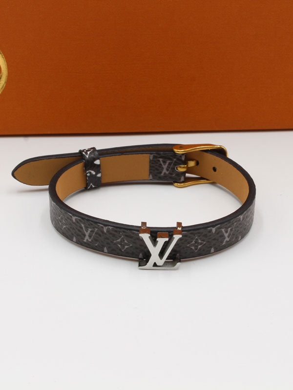 اسواره لويس فيتون جلد LV اسواره louis vuitton رمادي فضي