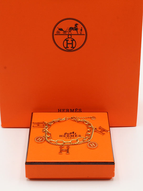 اسوارة هيرمز بندنت لوقو ذهبي اسواره HERMES