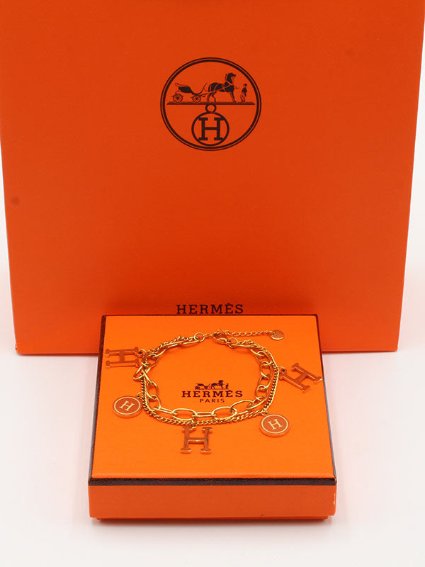 اسوارة هيرمز بندنت لوقو ذهبي اسواره HERMES