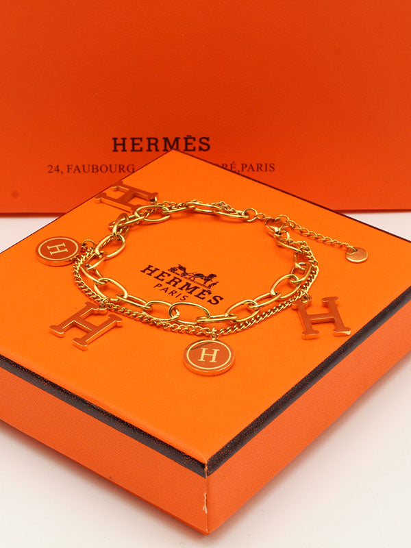 اسوارة هيرمز بندنت لوقو ذهبي اسواره HERMES