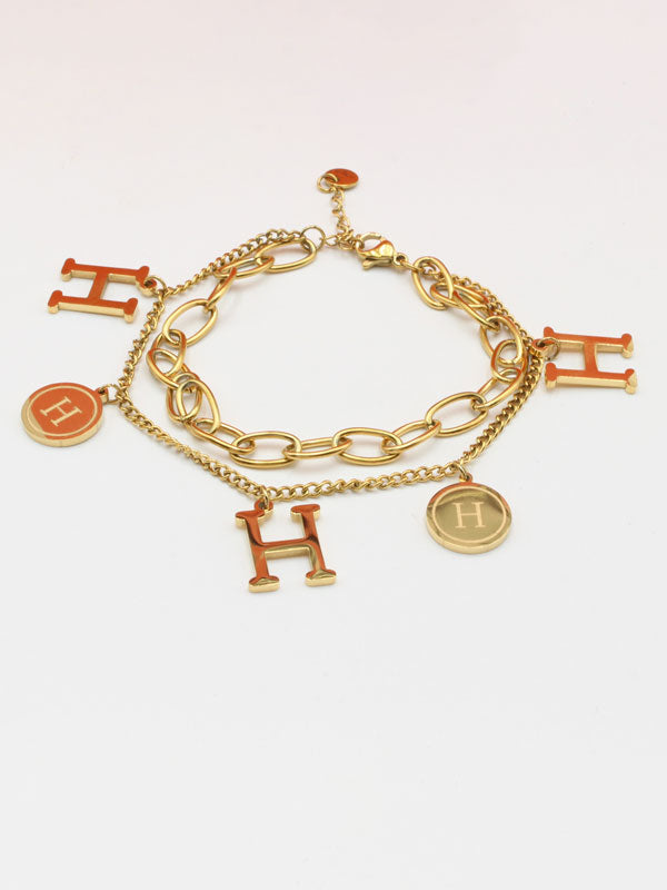 اسوارة هيرمز بندنت لوقو ذهبي اسواره HERMES ذهبي