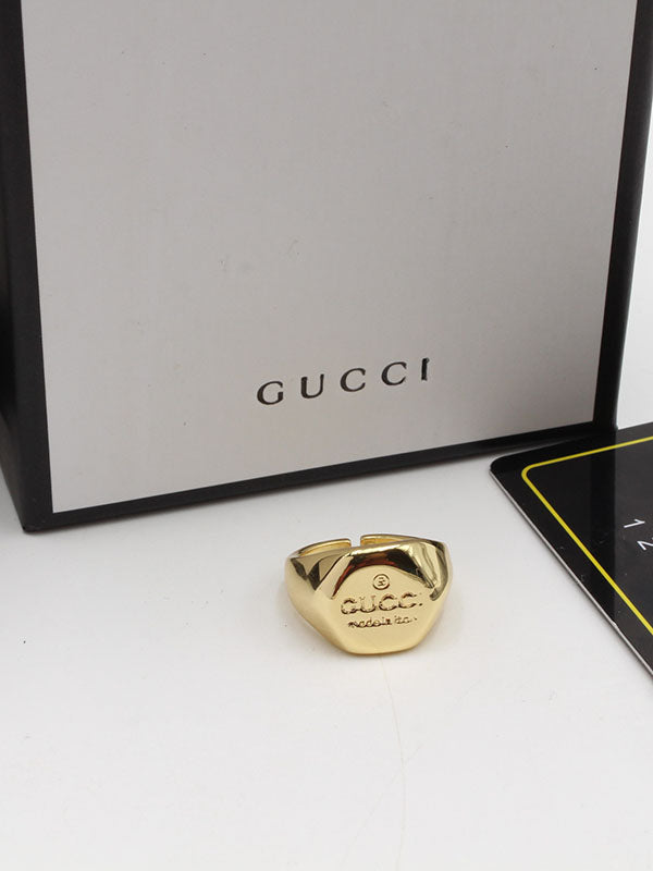 خاتم قوتشي ميتال لوقو خواتم gucci ذهبي