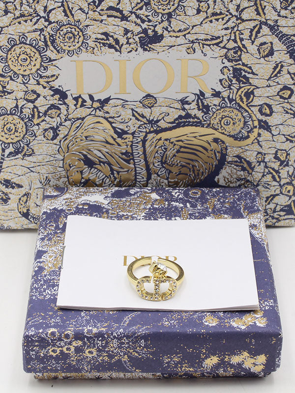 خاتم ديور وذ ستون لوقو خواتم dior ذهبي