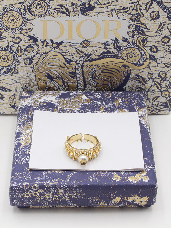 خاتم ديور بيق بيرل خواتم dior ذهبي