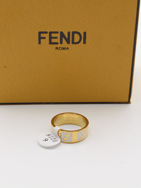 خاتم فندي F خواتم fendi ابيض ذهبي 6