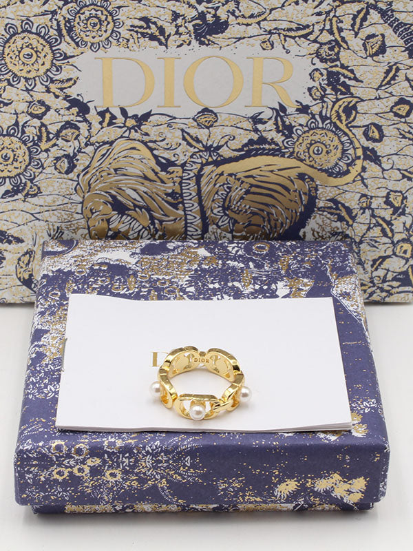 خاتم دبلة ديور بيرل خواتم dior ذهبي