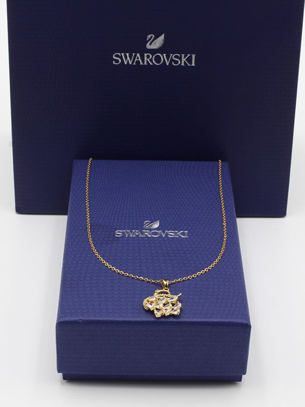 سلسال سواروفسكي سوان زركون ذهبي سلسال Swarovski