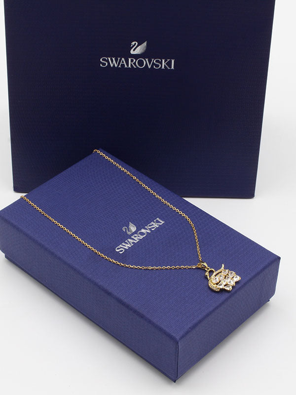 سلسال سواروفسكي سوان زركون ذهبي سلسال Swarovski