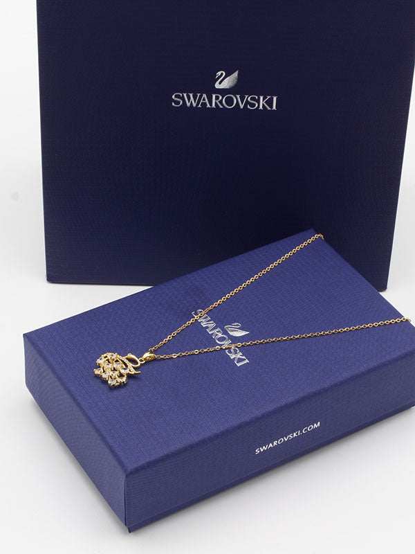 سلسال سواروفسكي سوان زركون ذهبي سلسال Swarovski