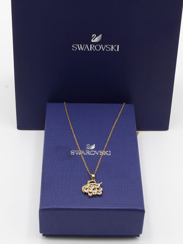 سلسال سواروفسكي سوان زركون ذهبي سلسال Swarovski