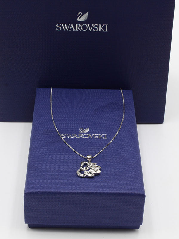 سلسال سواروفسكي سوان زركون فضي سلسال Swarovski