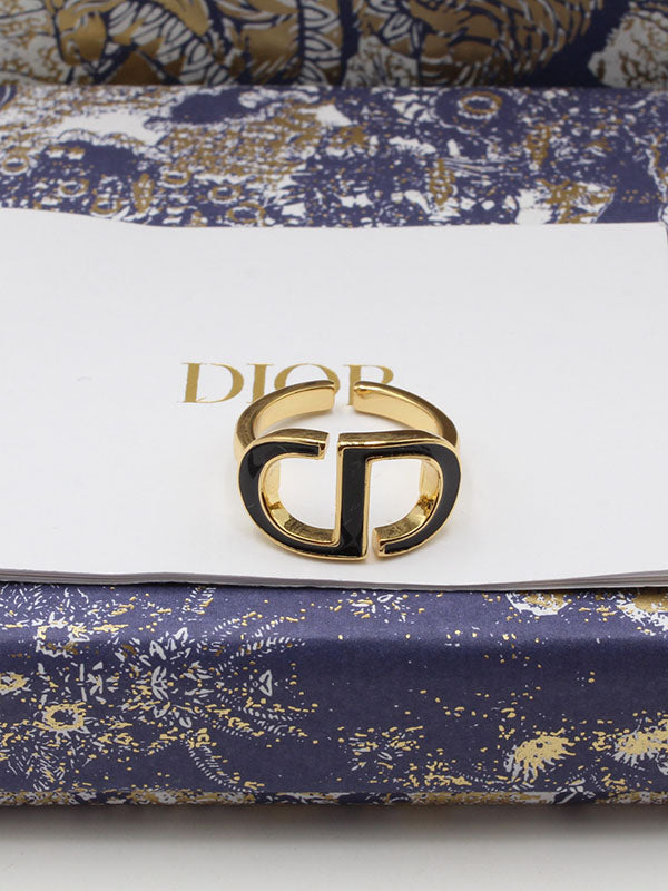 خاتم ديور بلاك لوقو خواتم dior ذهبي