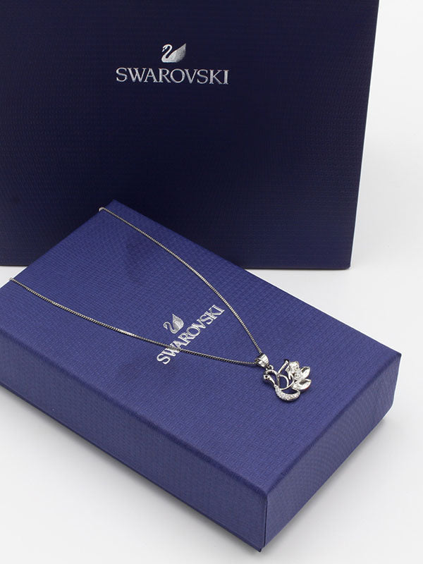 سلسال سواروفسكي سوان زركون فضي سلسال Swarovski