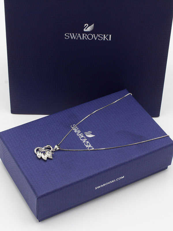 سلسال سواروفسكي سوان زركون فضي سلسال Swarovski