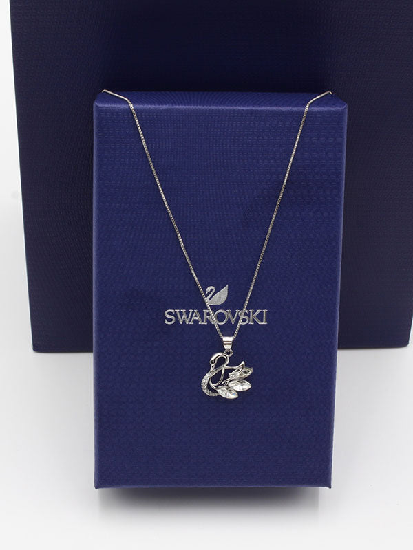 سلسال سواروفسكي سوان زركون فضي سلسال Swarovski فضي