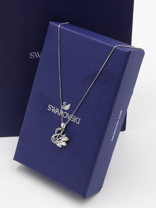 سلسال سواروفسكي سوان زركون فضي سلسال Swarovski