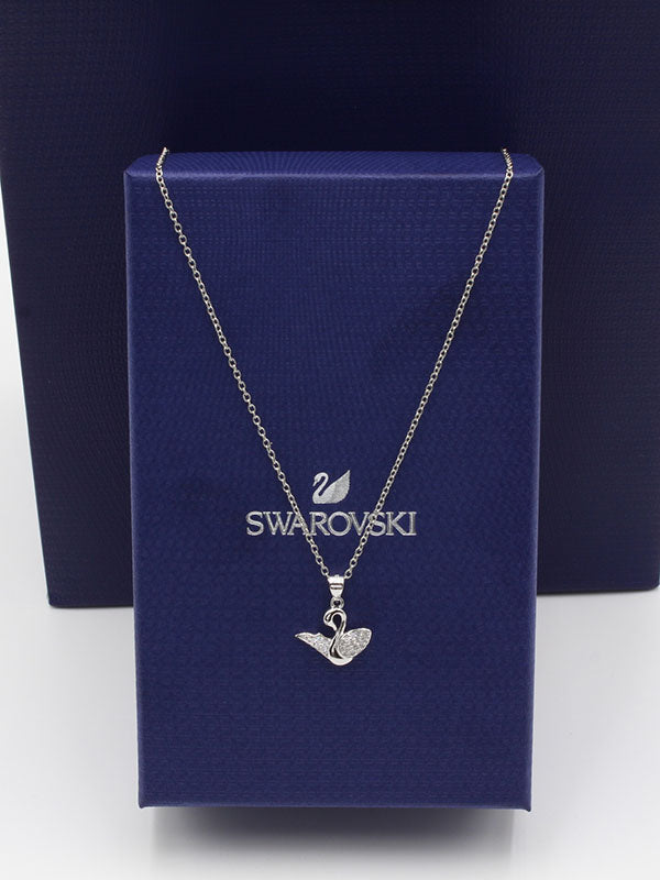 سلسال سواروفسكي سوان زركون ناعم سلسال Swarovski فضي