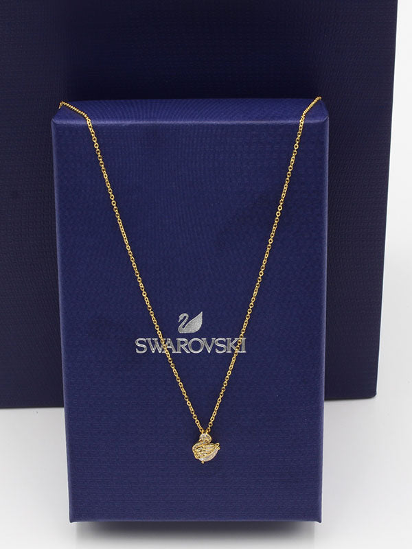 سلسال سواروفسكي سوان زركون صغير سلسال Swarovski ذهبي