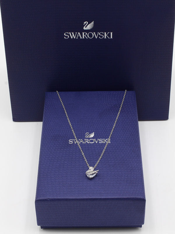 سلسال سواروفسكي سوان زركون صغير سلسال Swarovski فضي
