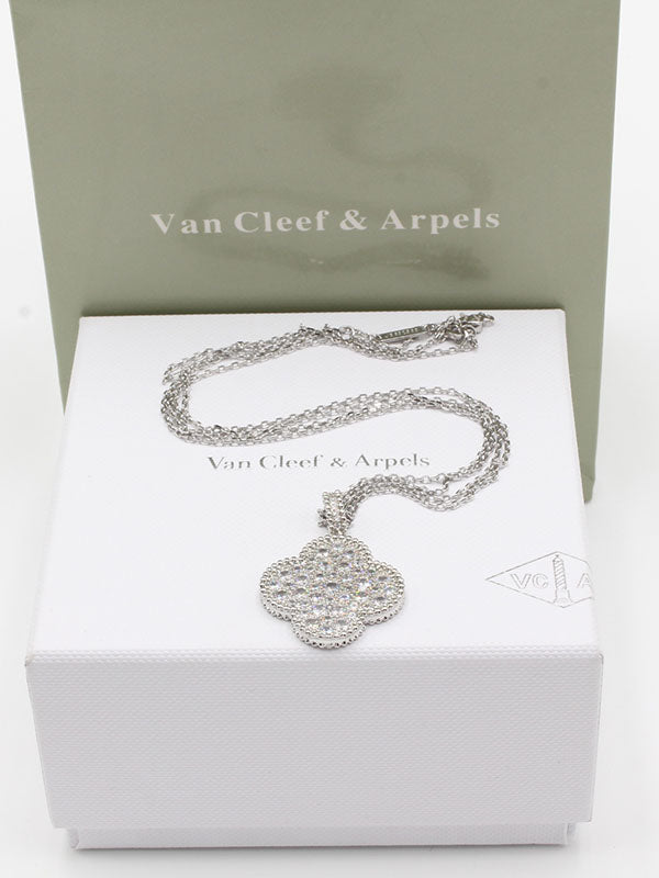 سلسال فان كليف طويل ذهبي سلسال van cleef فضي زركون
