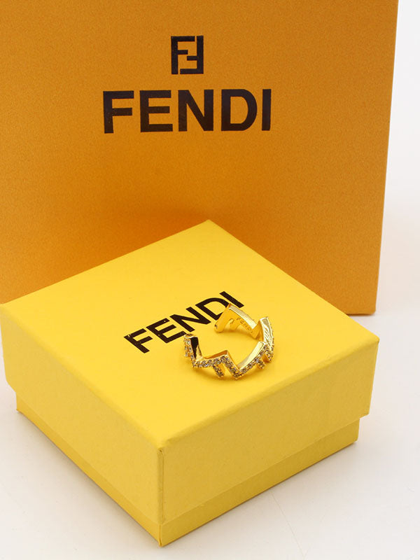 خاتم فندي راوند لوقو زركون خواتم fendi
