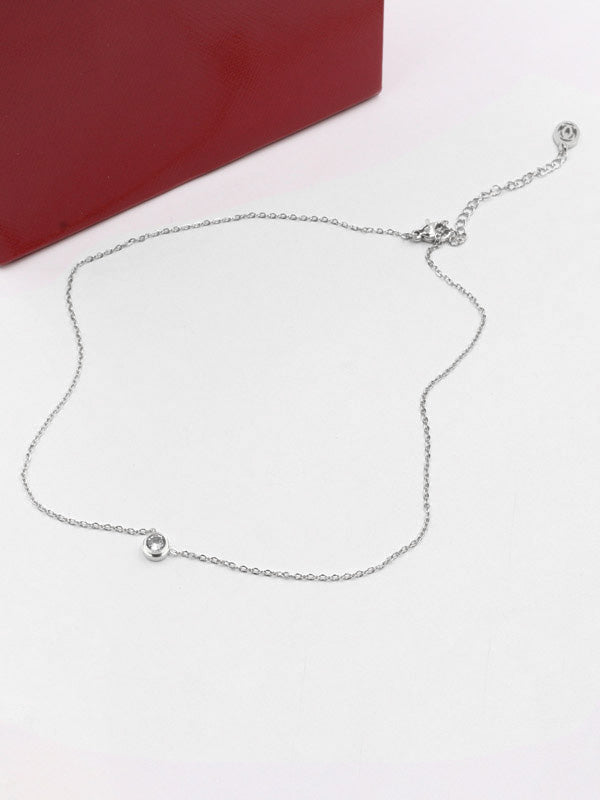 سلسال كارتير ناعم ون ستون سلسال CARTIER فضي