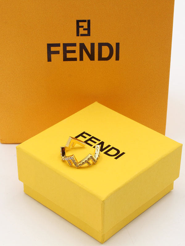 خاتم فندي راوند لوقو زركون خواتم fendi