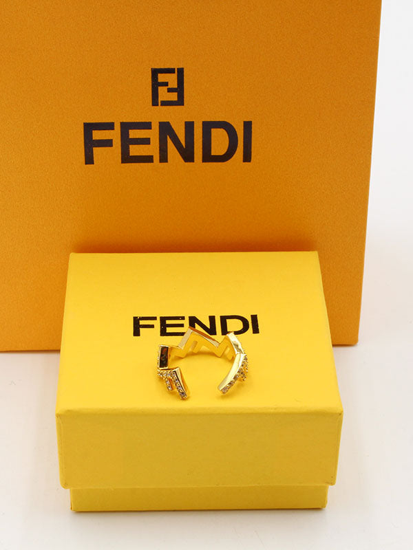 خاتم فندي راوند لوقو زركون خواتم fendi