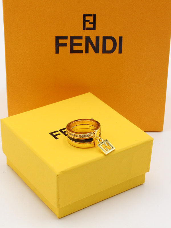خاتم فندي بلاك اديشن لوقو خواتم fendi