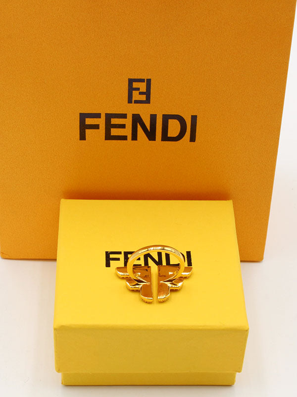 خاتم فندي شعار كبير زركون لوقو خواتم fendi
