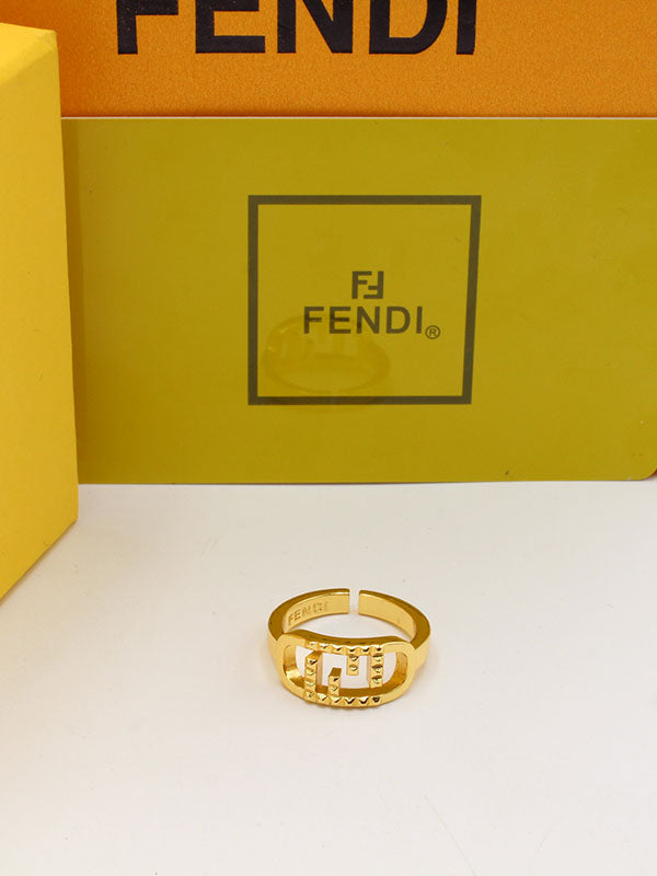 خاتم فندي ريقيلور لوقو خواتم fendi ذهبي