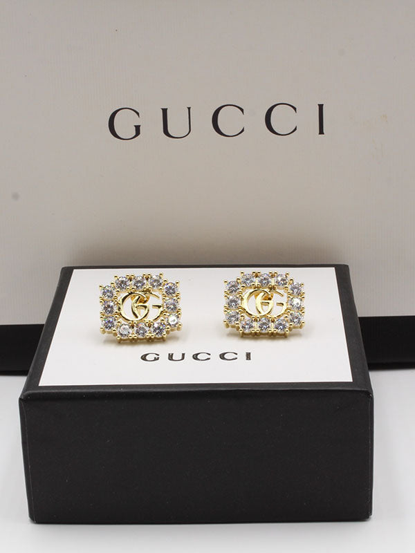 حلق قوتشي زركون مربع حلق gucci
