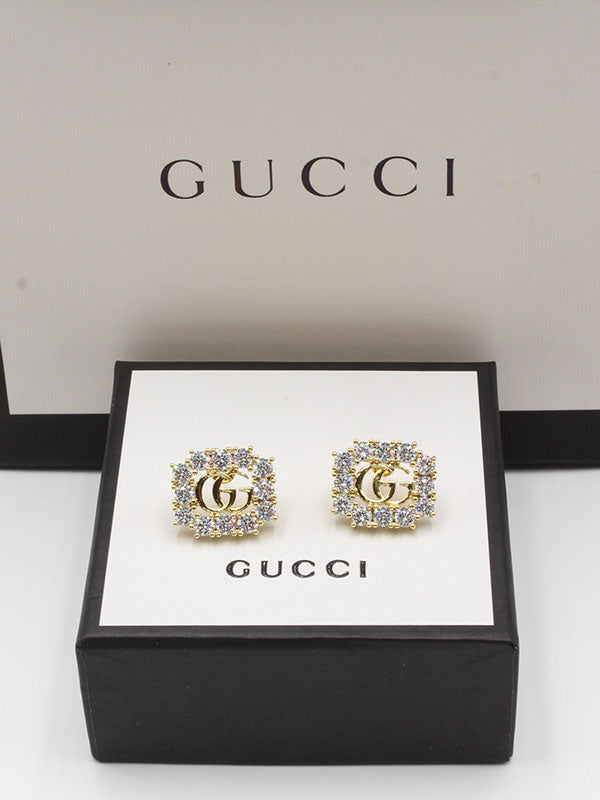 حلق قوتشي زركون مربع حلق gucci ابيض