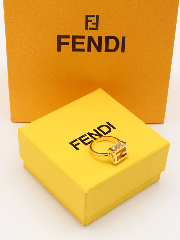 خاتم فندي سكوير ستون اديشن لوقو خواتم fendi
