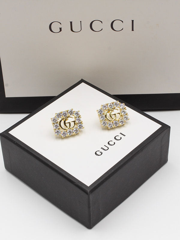 حلق قوتشي زركون مربع حلق gucci