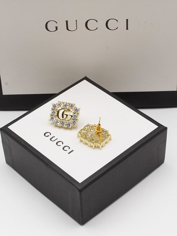 حلق قوتشي زركون مربع حلق gucci