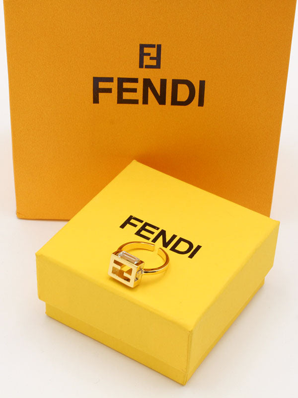 خاتم فندي سكوير ستون اديشن لوقو خواتم fendi
