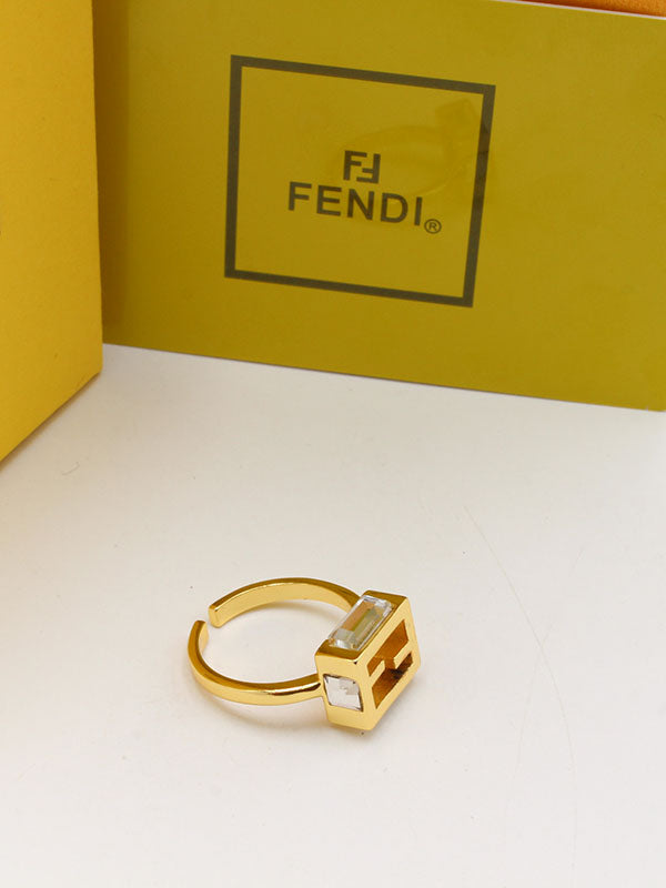 خاتم فندي سكوير ستون اديشن لوقو خواتم fendi