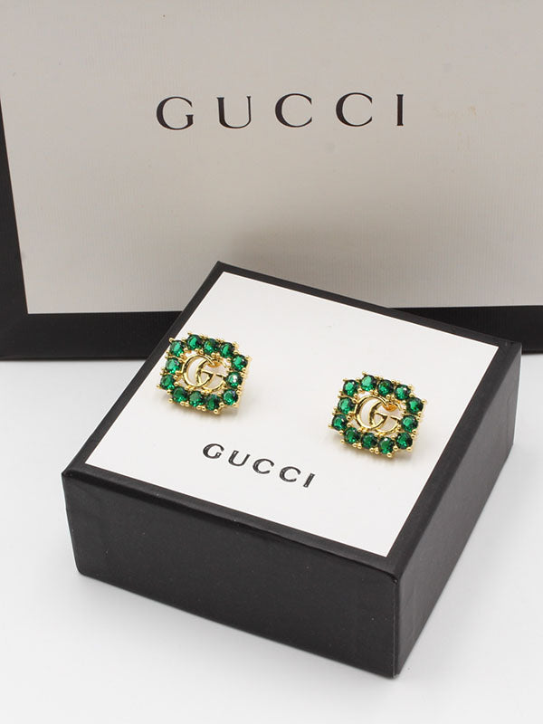 حلق قوتشي زركون مربع حلق gucci