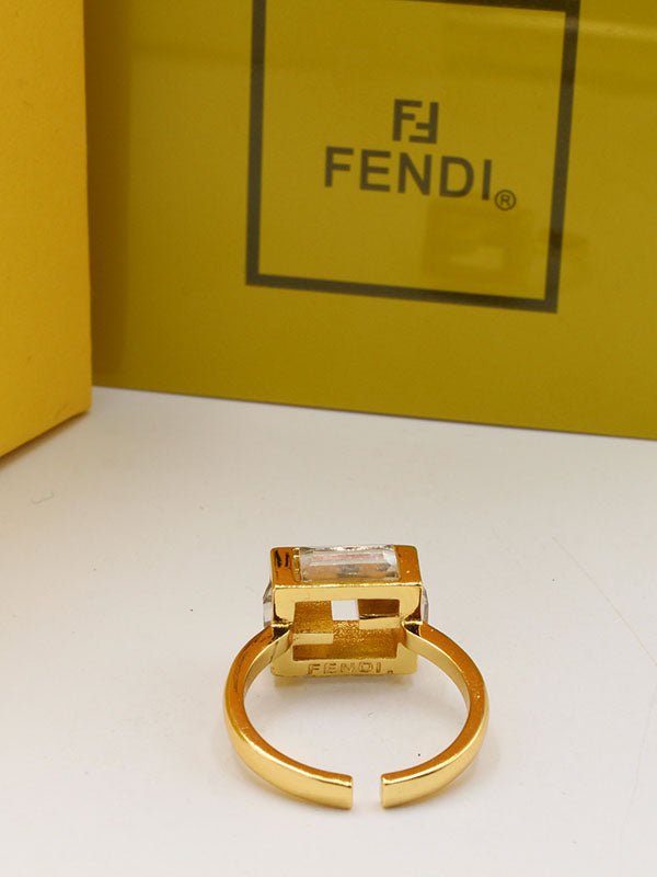 خاتم فندي سكوير ستون اديشن لوقو خواتم fendi