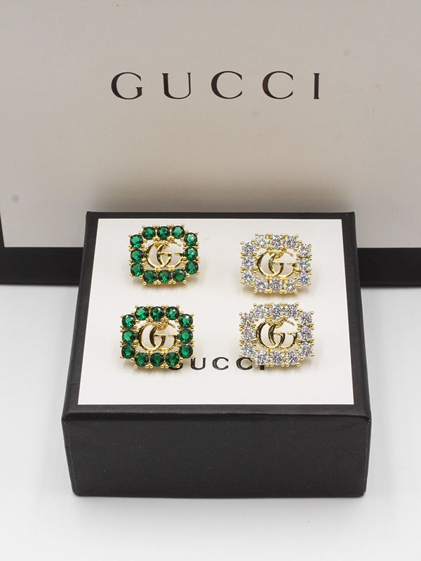 حلق قوتشي زركون مربع حلق gucci