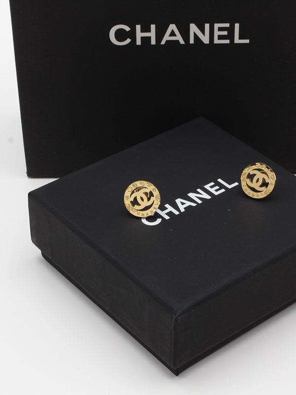 حلق شانيل مدور لوقو حلق chanel