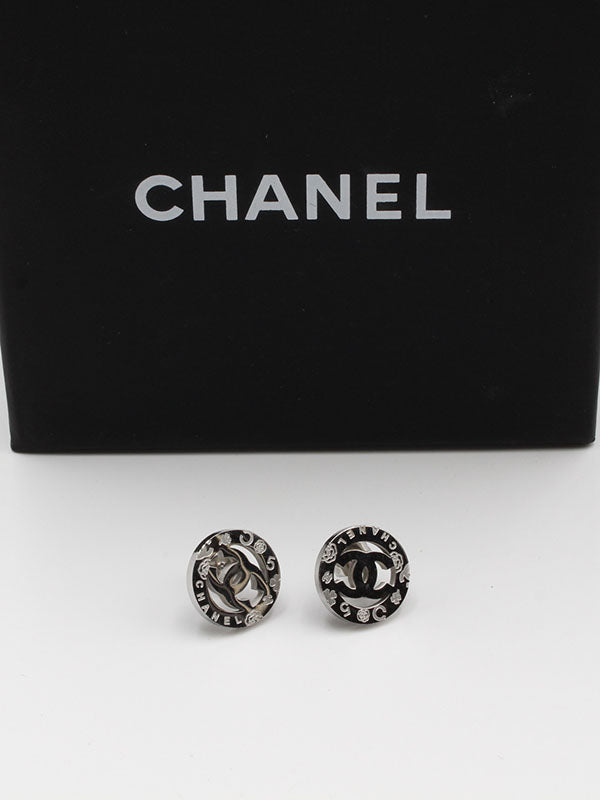 حلق شانيل مدور لوقو حلق chanel
