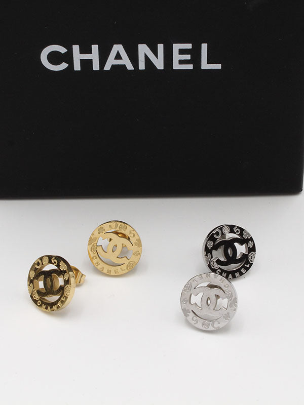 حلق شانيل مدور لوقو حلق chanel