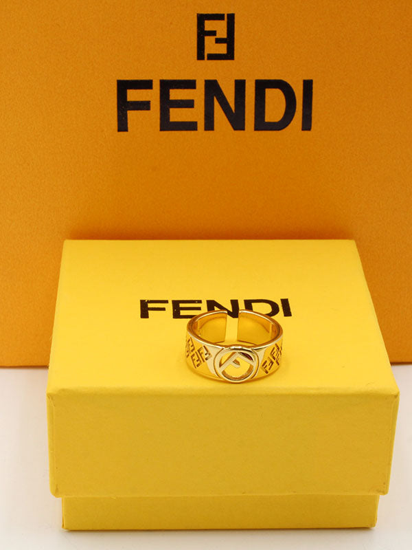 خاتم فندي ميتال اديشن لوقو خواتم fendi ذهبي