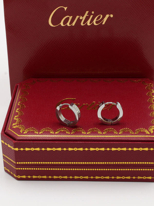 حلق كارتير مدور كبس لوقو حلق CARTIER فضي