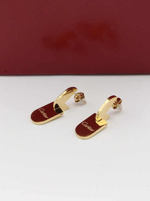حلق كارتير ركتنقل لوقو حلق CARTIER ذهبي