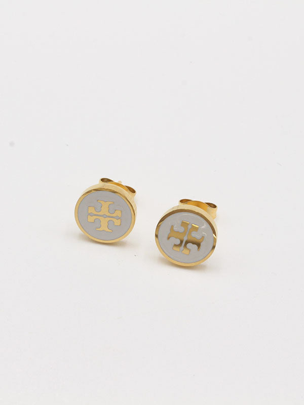 حلق توري بورش ابيض صغير حلق tory burch